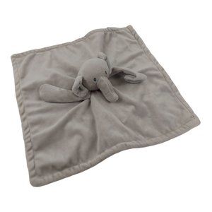 Baby Gund Gradie Elephant Security Blanket Lovey Gray Pacifier Holder